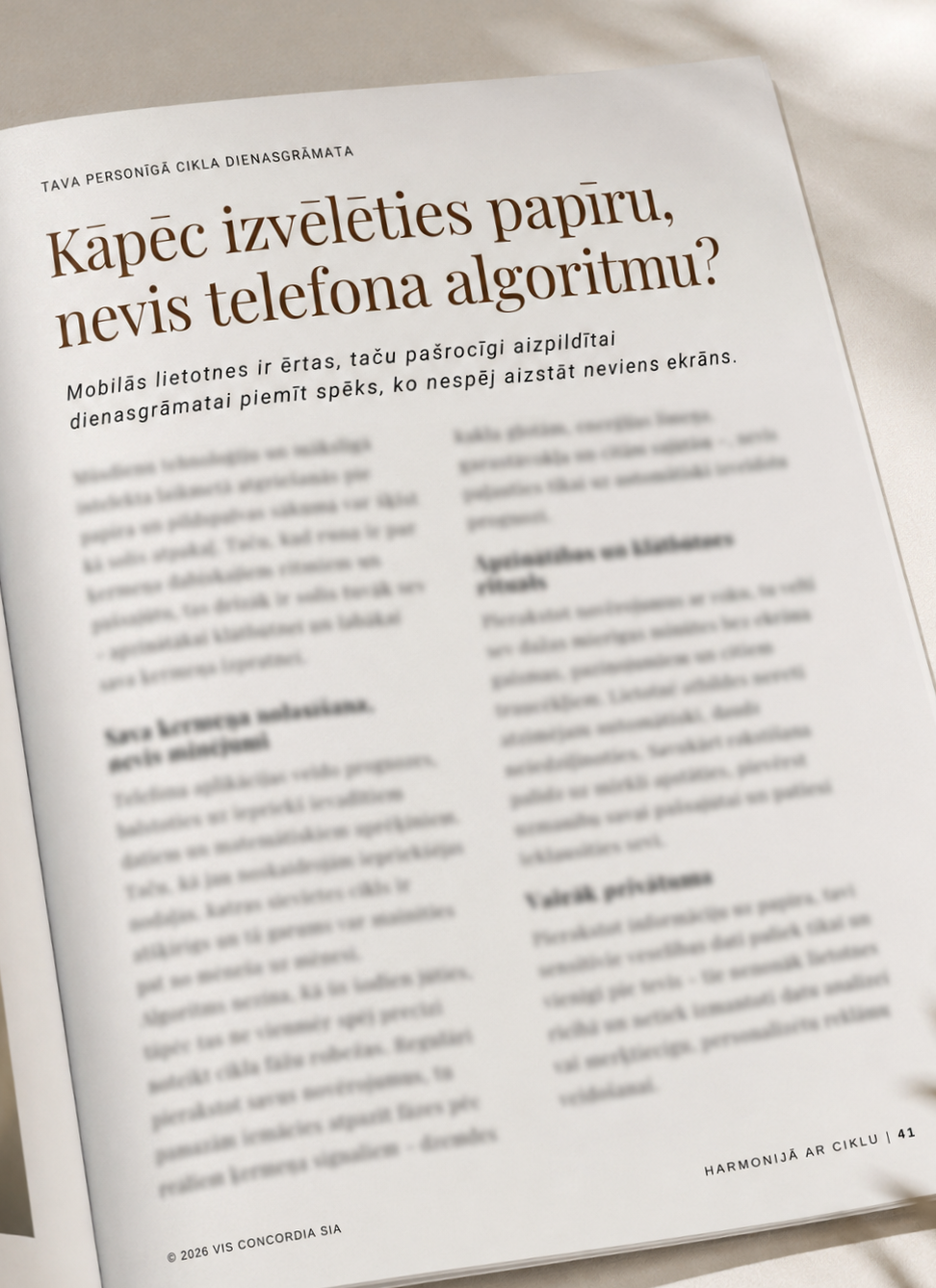 Ieskats izdevuma lappusē par pierakstīšanu uz papīra